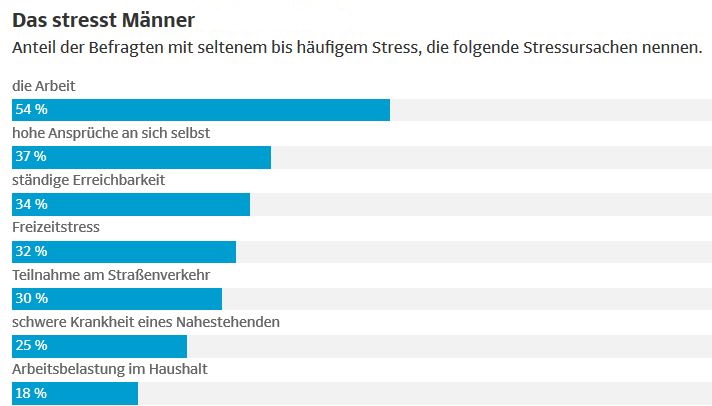 Was Männer stresst, Studie der TEchniker Krankenkasse in Deutschland